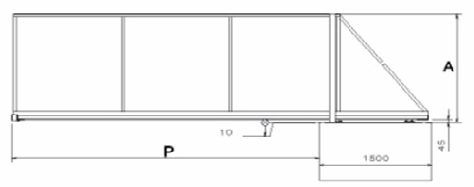 Bīdāmie vārti krāsoti, tikai rāmis, plat. 4500mm